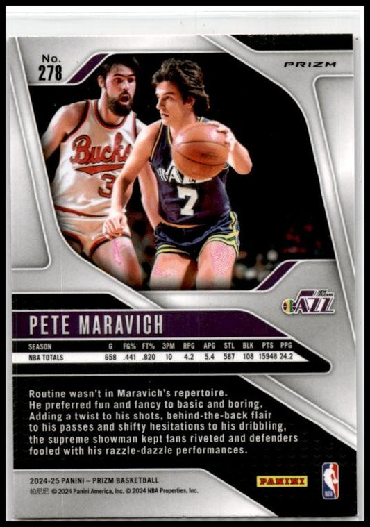 2024-25 Panini Prizm Pink Ice #278 Pete Maravich New Orleans Jazz