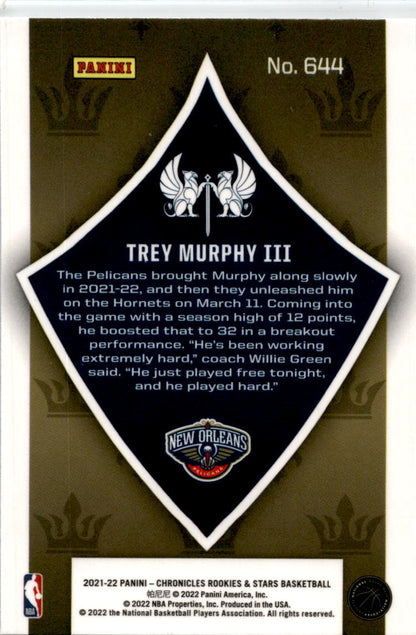 2021-22 Chronicles Rookies & Stars Crusade #644 Trey Murphy III Rookie Pelicans
