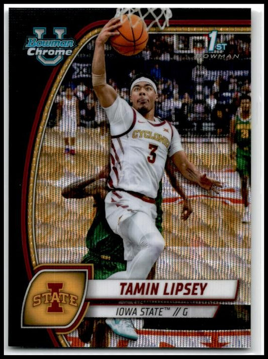2024-25 Bowman University Chrome Black Wave Refractor #66 Tamin Lipsey Cyclones