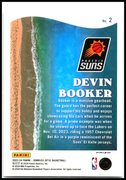 2023-24 Donruss Optic Splash Holo #2 Devin Booker Phoenix Suns