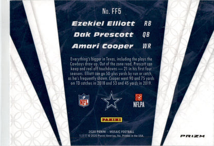 2020  Mosaic Flea Flick Prizm #FF5 Ezekiel Elliott / Amari Cooper / Dak Prescott