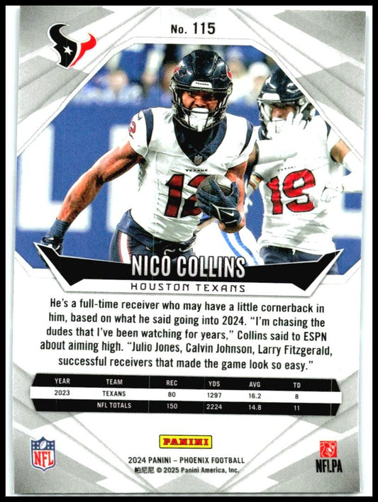 2024 Panini Phoenix Purple #115 Nico Collins Houston Texans
