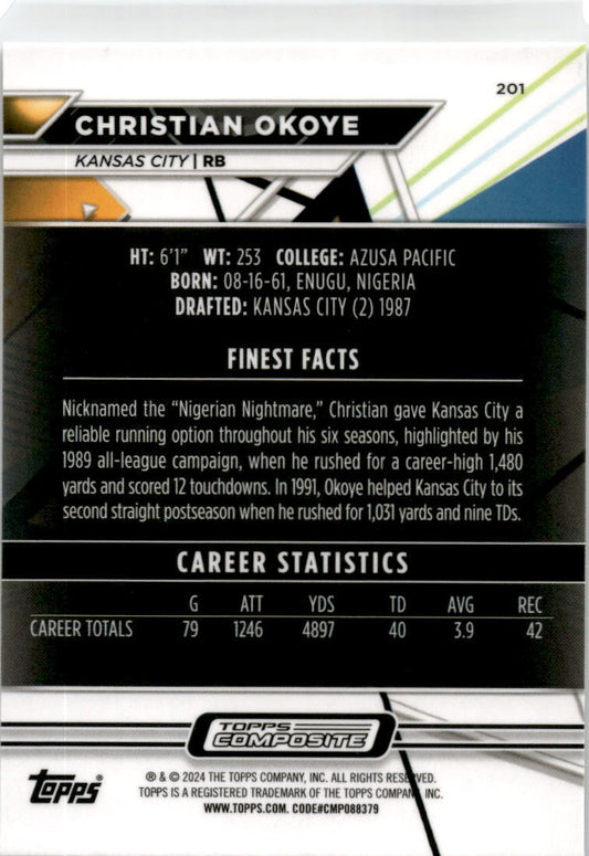 2023 Topps Composite #201 Christian Okoye Kansas City Chiefs