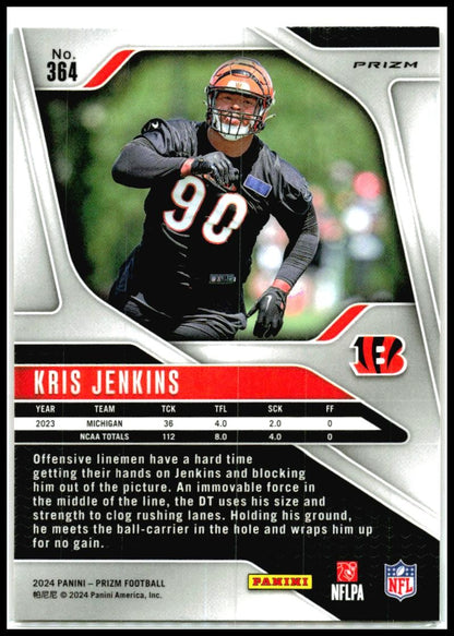 2024 Panini Prizm Orange Ice #364 Kris Jenkins Rookie Cincinnati Bengals