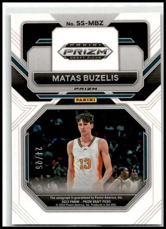 2023 Prizm Draft Picks Sensational Sign Green Pulsar #SS-MBZ Matas Buzelis Auto