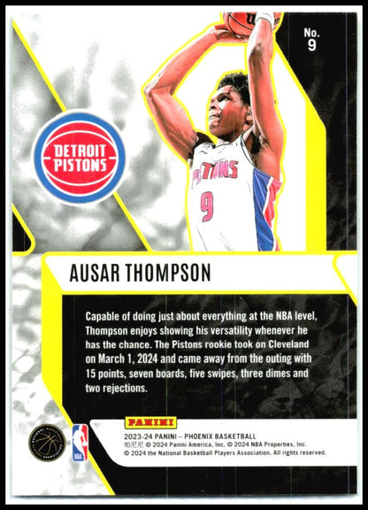 2023-24 Panini Phoenix Fade To Black #9 Ausar Thompson Detroit Pistons