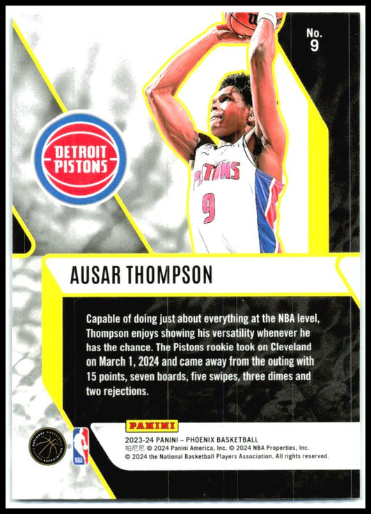 2023-24 Panini Phoenix Fade To Black #9 Ausar Thompson Detroit Pistons