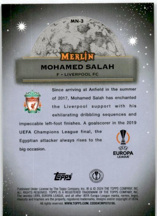 2023-24 Topps Merlin Mystic Nights #MN-3 Mohamed Salah Liverpool FC