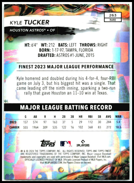 2024 Finest Checkerboard Refractors #263 Kyle Tucker Houston Astros