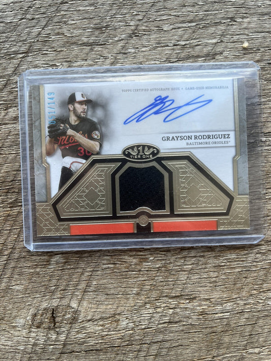 2024 Topps Tier One T1AR-GR GRAYSON RODRIGUEZ Patch Auto #/149
