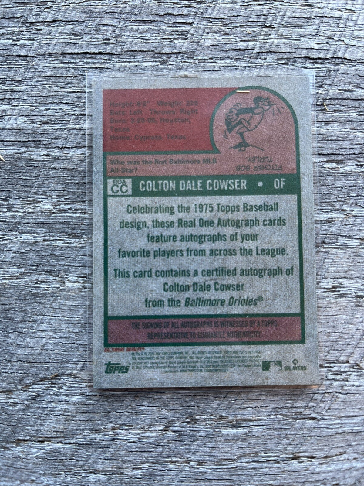 2024 Topps Heritage #ROA-CC  Colton Cowser RC Auto Baltimore Orioles