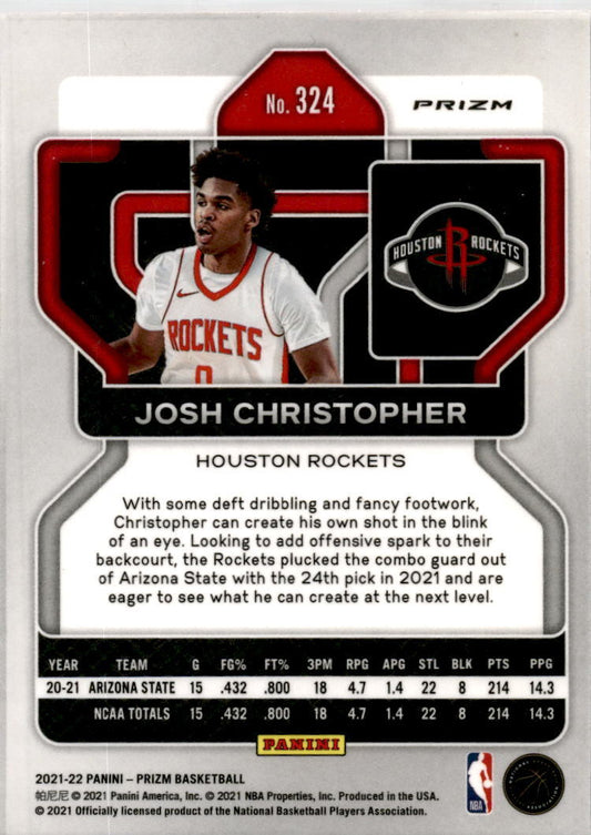 2021-22 Panini Prizm Pink Ice #324 Josh Christopher Rookie Houston Rockets