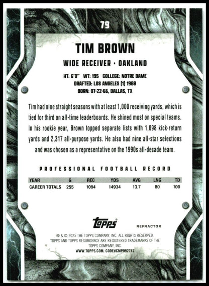 2024 Topps Resurgence Refractor #79 Tim Brown Oakland Raiders