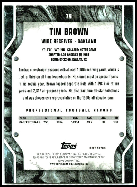 2024 Topps Resurgence Refractor #79 Tim Brown Oakland Raiders