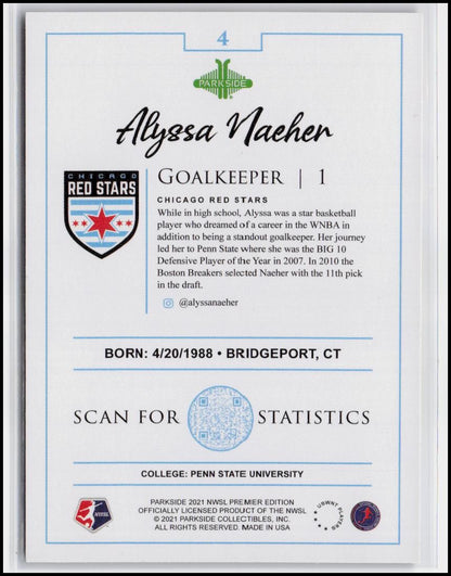 2021 Parkside NWSL Premier Edition #4 Alyssa Naeher