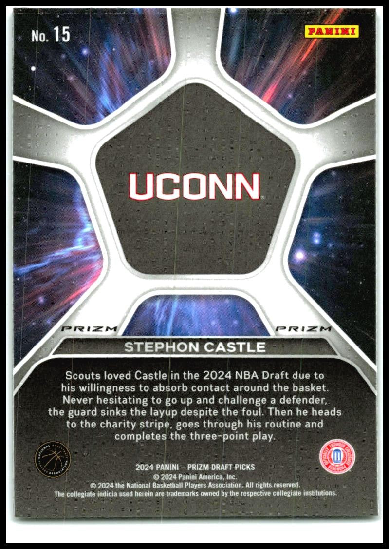 2024 Panini Prizm Draft Picks Deep Space Prizms Silver #15 Stephon Castle Spurs