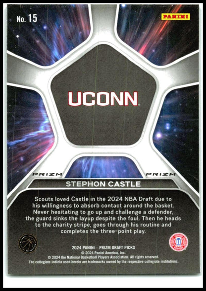 2024 Panini Prizm Draft Picks Deep Space Prizms Silver #15 Stephon Castle Spurs