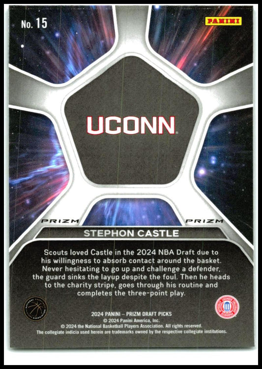 2024 Panini Prizm Draft Picks Deep Space Prizms Silver #15 Stephon Castle Spurs