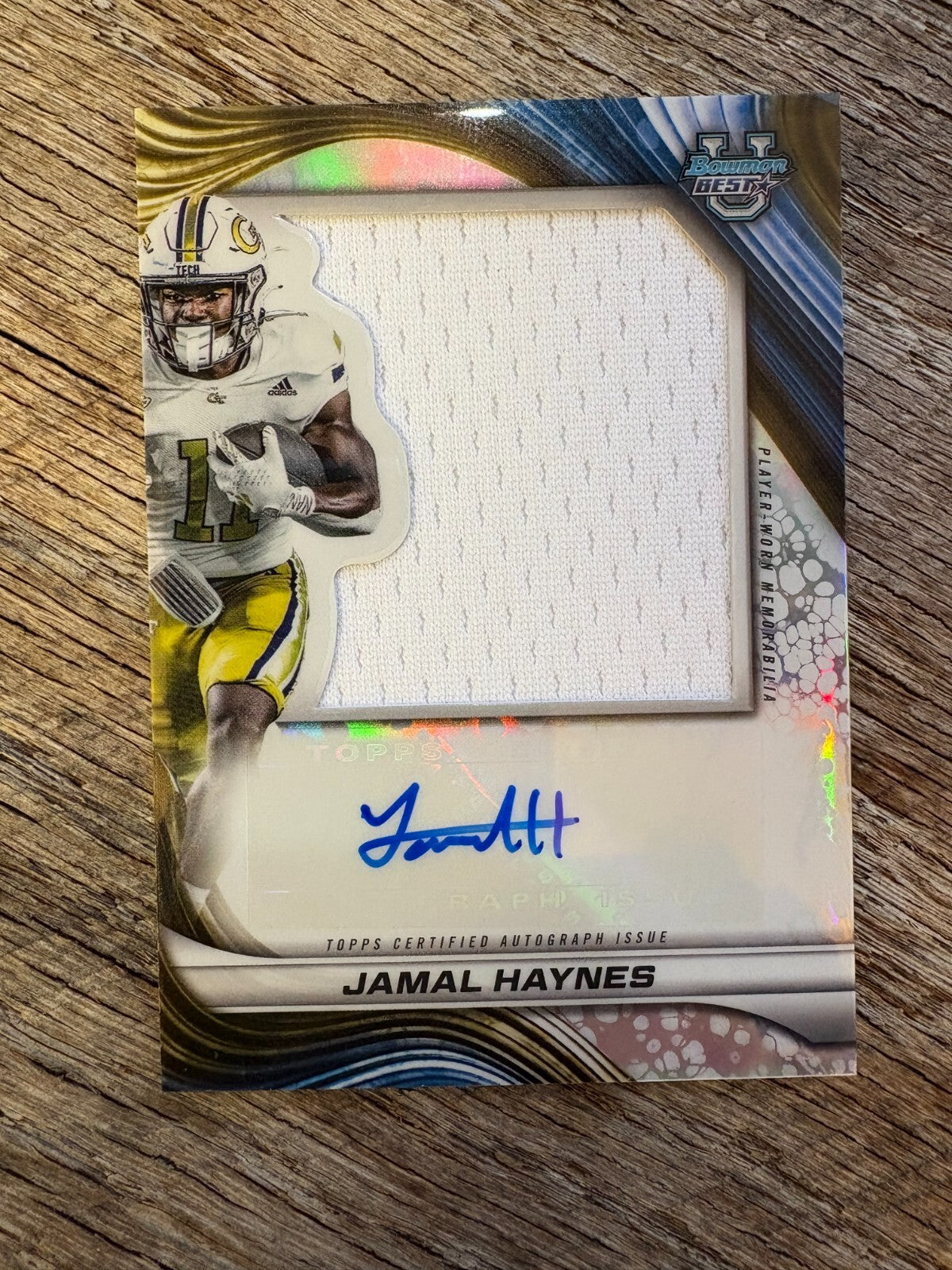 2024 Bowman Best U Refractor #PJA-JH Jamal Haynes Patch Auto Georgia Tech