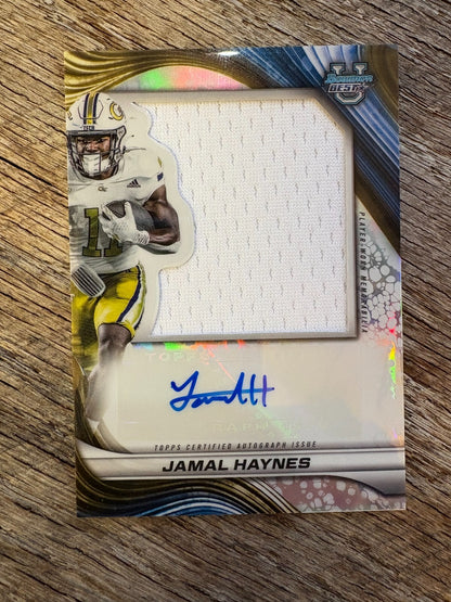2024 Bowman Best U Refractor #PJA-JH Jamal Haynes Patch Auto Georgia Tech