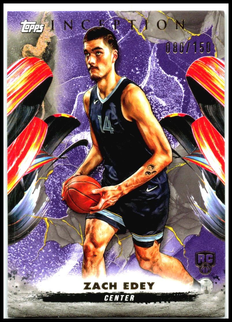2024-25 Topps Inception Purple #7 Zach Edey Rookie #/150 Memphis Grizzlies