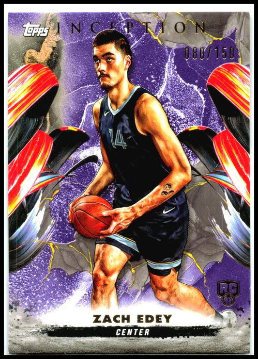 2024-25 Topps Inception Purple #7 Zach Edey Rookie #/150 Memphis Grizzlies