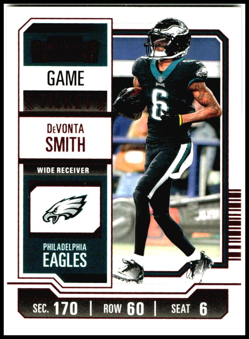 2023 Panini Contenders Game Ticket Red #79 DeVonta Smith Philadelphia Eagles