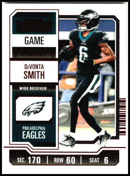 2023 Panini Contenders Game Ticket Red #79 DeVonta Smith Philadelphia Eagles