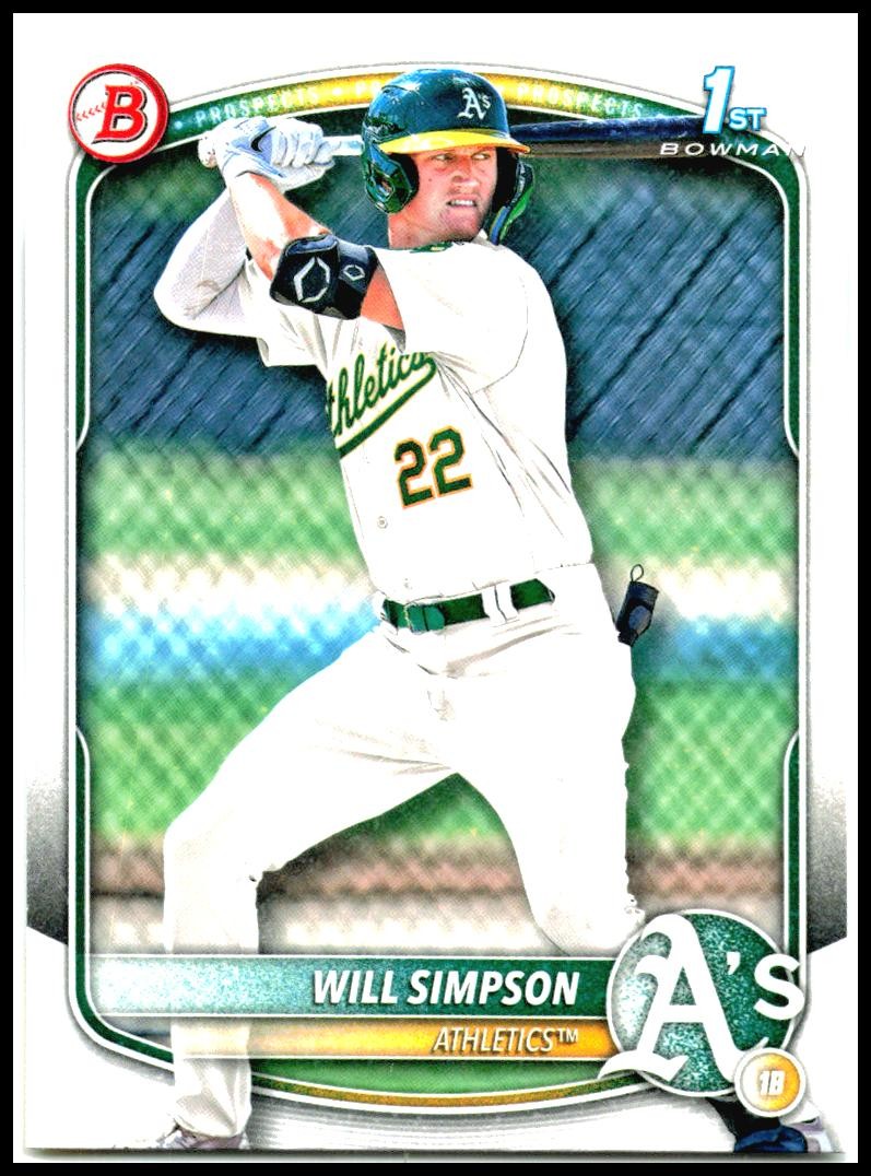 2025 Bowman Prospects #BP-35 Will Simpson Athletics