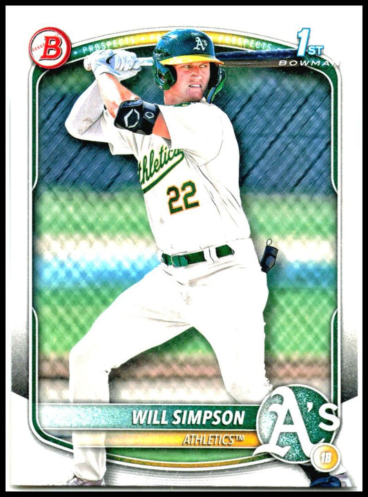 2025 Bowman Prospects #BP-35 Will Simpson Athletics