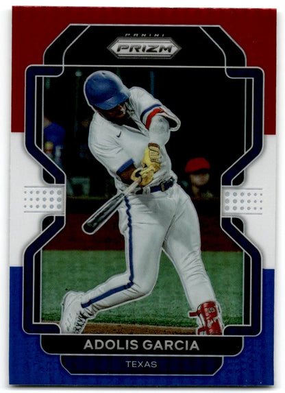 2022 Panini Prizm Red/White/Blue Adolis Garcia Texas Rangers #142