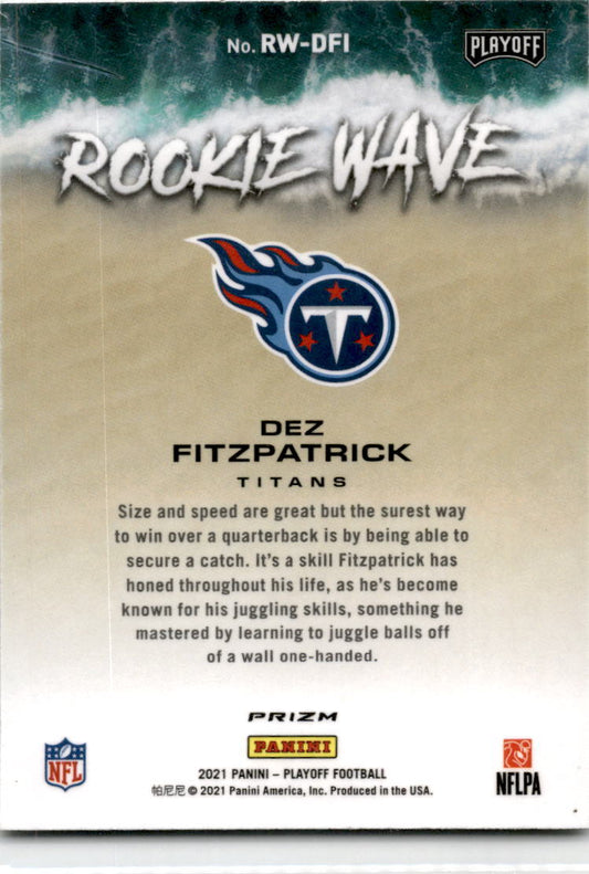 2021 Panini Playoff Rookie Wave Silver #RW-DFI Dez Fitzpatrick  Tennessee Titans