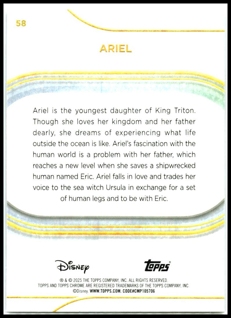 2025 Topps Chrome Disney #58 Ariel