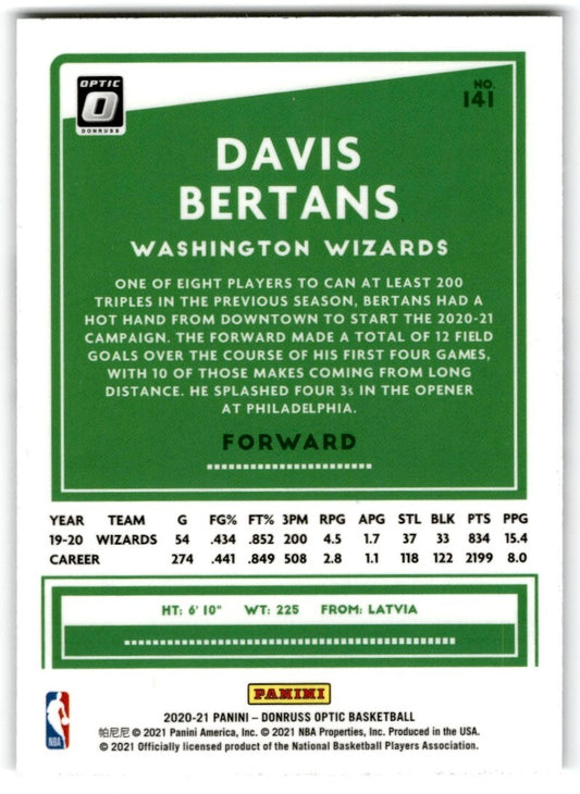 2020-21 Donruss Optic Davis Bertans Washington Wizards #141