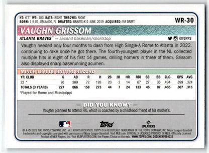 2023 Topps Big League Wrapper Redemption Silver Foil #WR-30 Vaughn Grissom