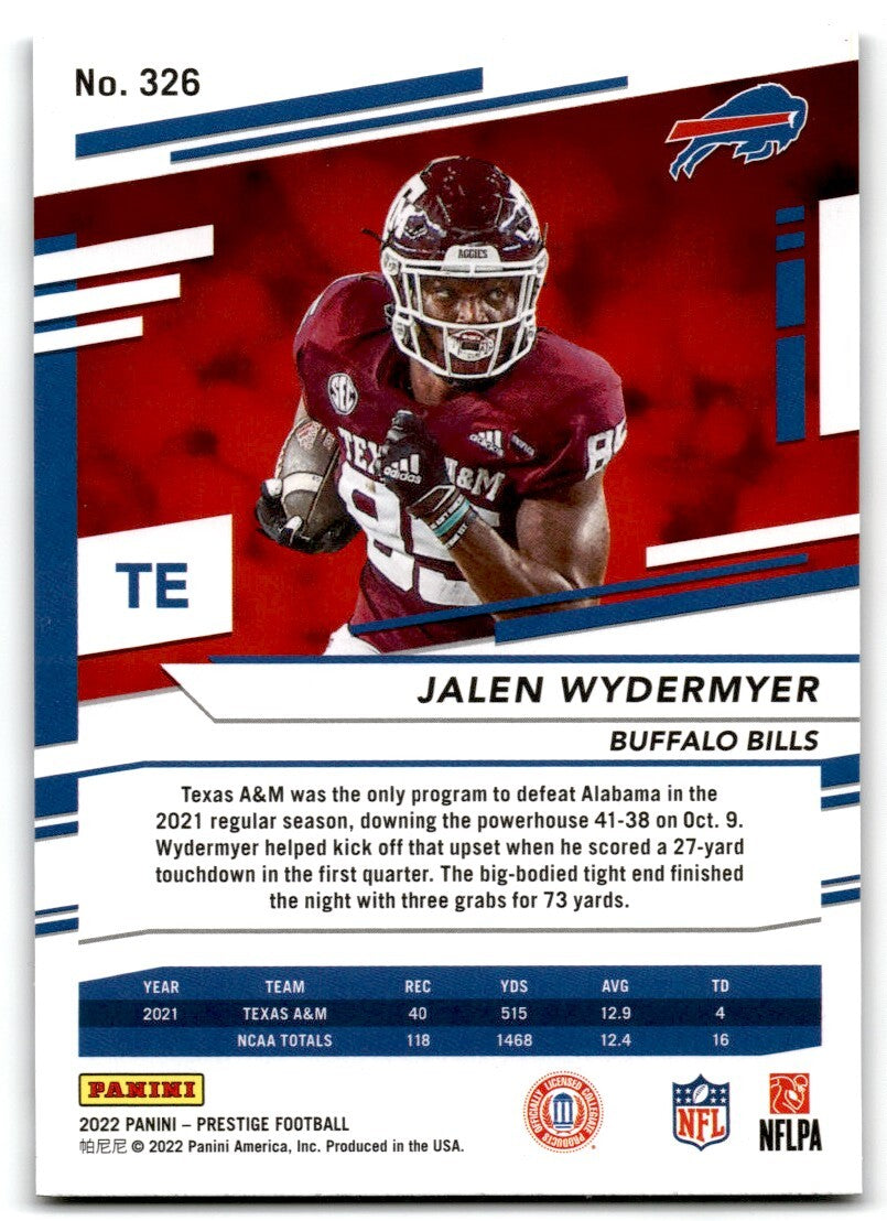 2022 Panini Prestige Xtra Points Galaxy Jalen Wydermyer Rookie Buffalo Bills