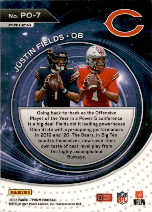 2023 Panini Prizm: Portals Prizms Green #PO-7 Justin Fields Chicago Bears