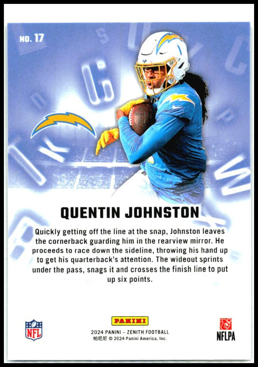 2024 Panini Zenith A to Z #17 Quentin Johnston Los Angeles Chargers