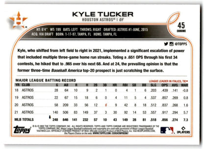 2022 Topps Chrome Pink Kyle Tucker Houston Astros #45
