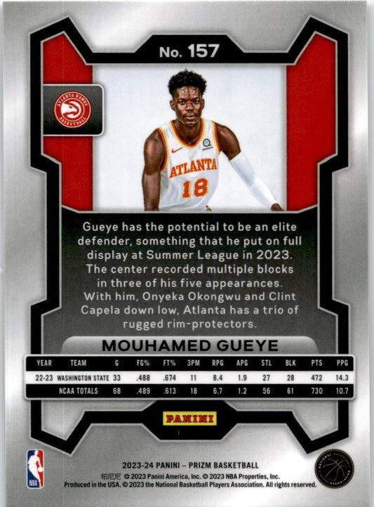 2023-24 Panini Prizm #157 Mouhamed Gueye Rookie Atlanta Hawks
