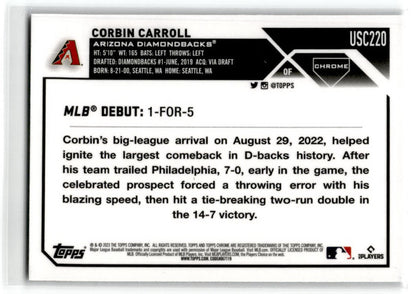 2023 Topps Chrome Update #USC220 Corbin Carroll Arizona Diamondbacks