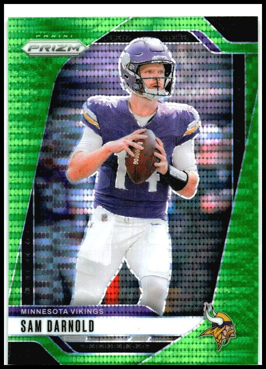 2024 Panini Prizm Neon Green Pulsar #185 Sam Darnold Minnesota Vikings