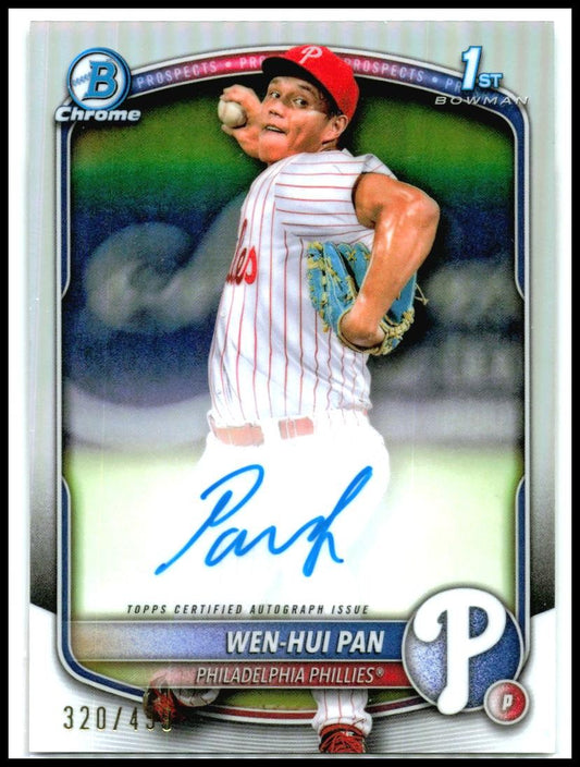2025 Bowman Chrome Prospects Auto Refractor /499 #CPA-WP Wen-Hui Pan Auto