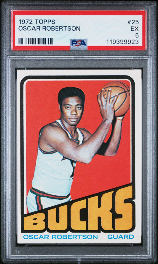 1972 Topps #25 Oscar Robertson Milwaukee Bucks PSA 5