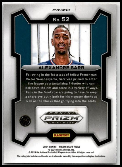 2024 Panini Prizm Draft Picks Prizms Red Ice #52 Alexandre Sarr Boca Juniors