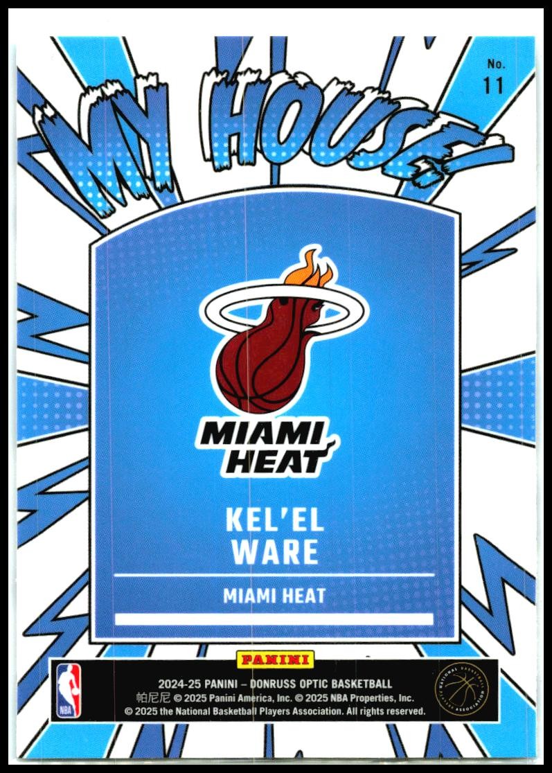 2024-25 Donruss Optic My House #11 Kel'el Ware Miami Heat