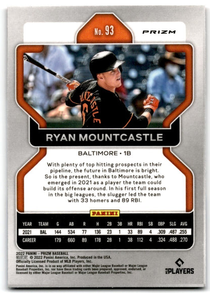 2022 Panini Prizm Red/White/Blue Ryan Mountcastle Baltimore Orioles #93