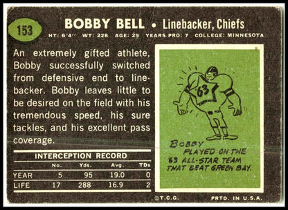 1969 Topps #153 Bobby Bell Kansas City Chiefs