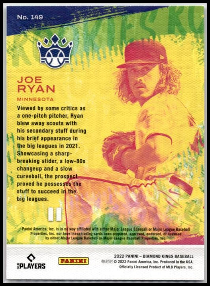 2022 Diamond Kings Artist's Proof Blue #149 Joe Ryan Rookie Minnesota Twins