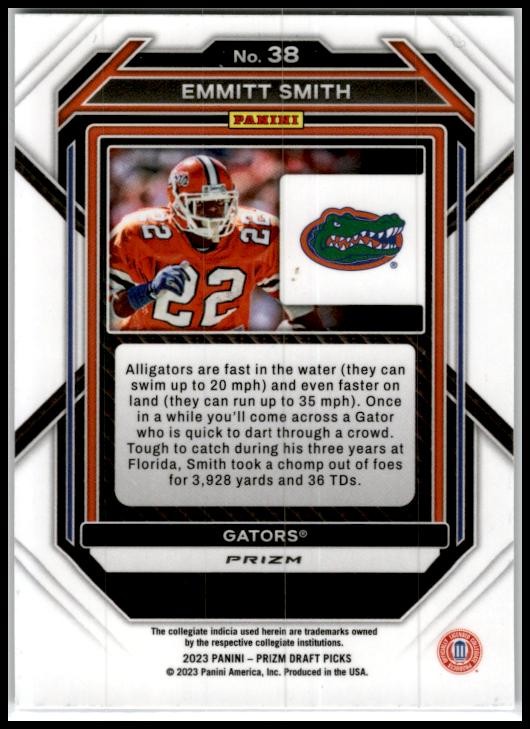 2023 Panini Prizm Draft Picks Prizms Purple Wave #38 Emmitt Smith Florida Gators